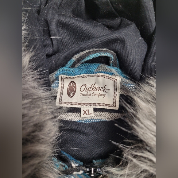 Outback Trading Co Myra Aztec Womens Jacket With Faux Fur Lined Hood Size XL - Picture 3 of 10